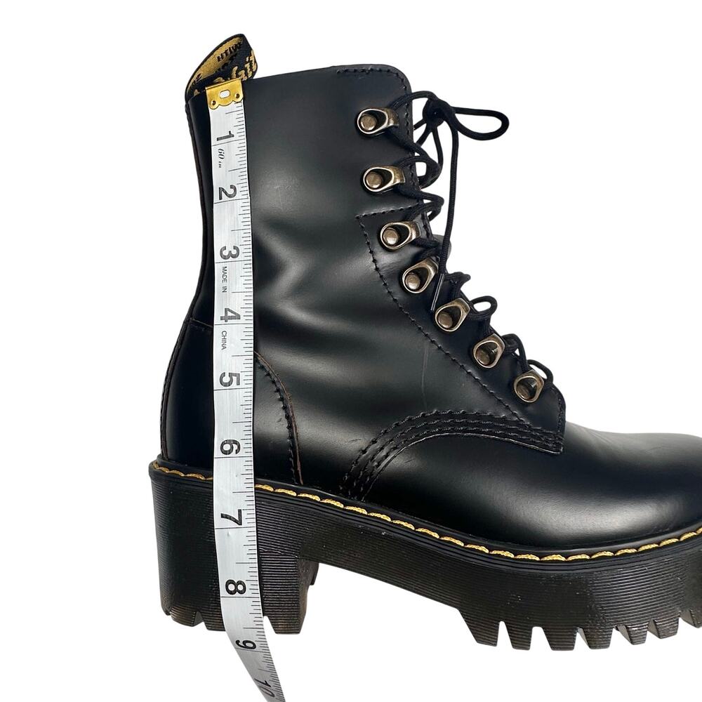 Dr. Martens | Women | Leona Black Vintage Smooth Leather Heeled Boots | Sz 6 - Picture 14 of 16